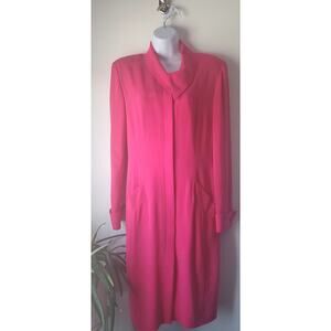 Vintage Dana Buchanan Womens Hot Pink Silk Long Sleeve Dress Size 10 Classy Sexy